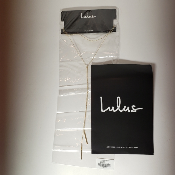 Lulus Run to You gold choker & set 12.5-14" - Picture 2 of 3